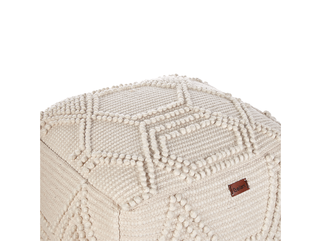 Meublori Pouf 60 cm x 60 cm Beige