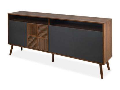 Modern sideboard with hinged doors Laviecasa Dark Wood and Grey HPBP21059