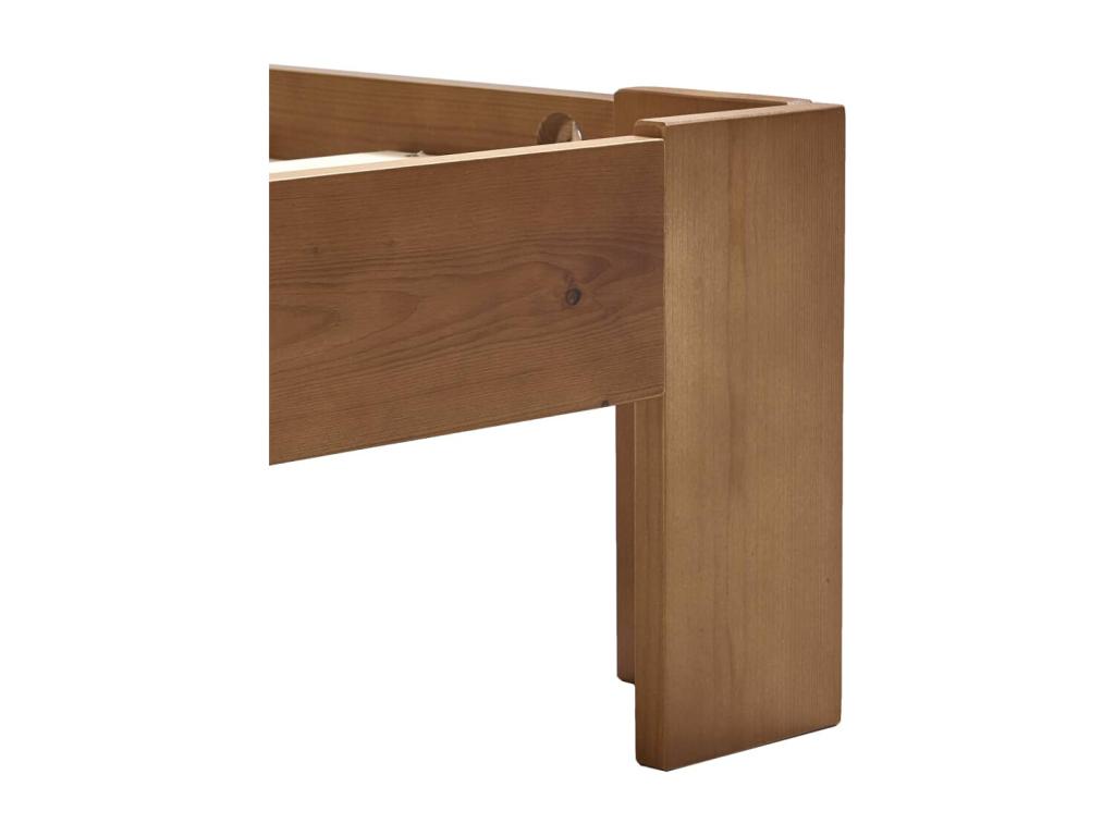Honey brown bed frame, solid pine wood, 180x200 cm
