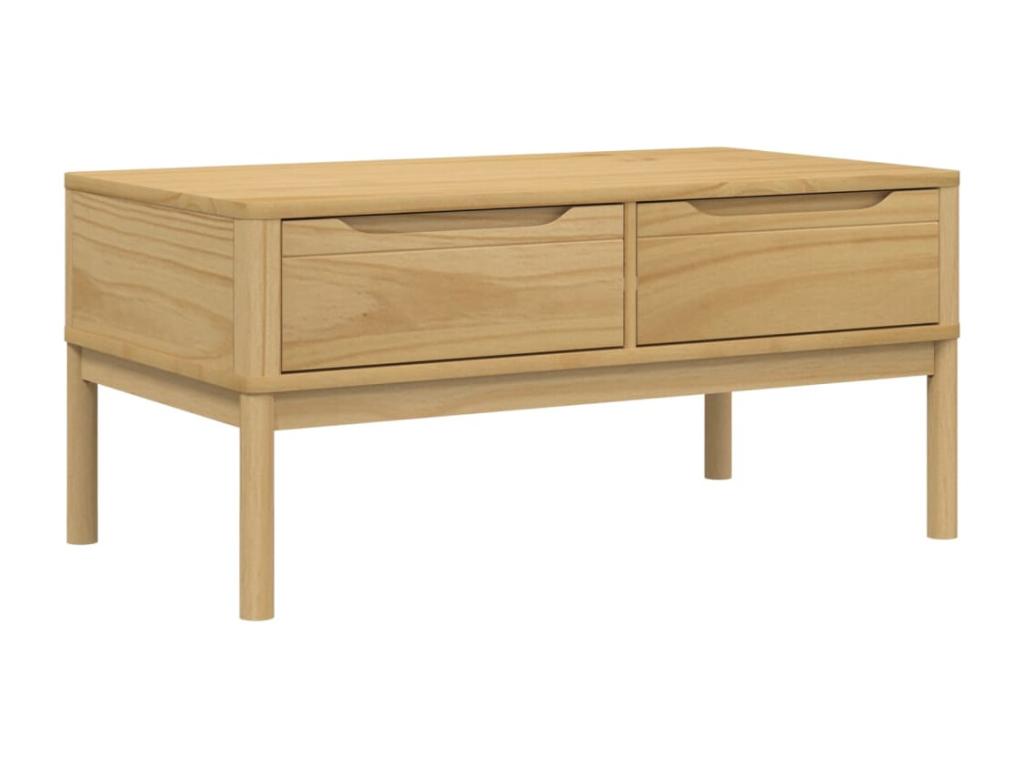 FLORO coffee table, brown wax finish, 99x55.5x45 cm, solid pine wood