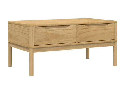 FLORO coffee table, brown wax finish, 99x55.5x45 cm, solid pine wood