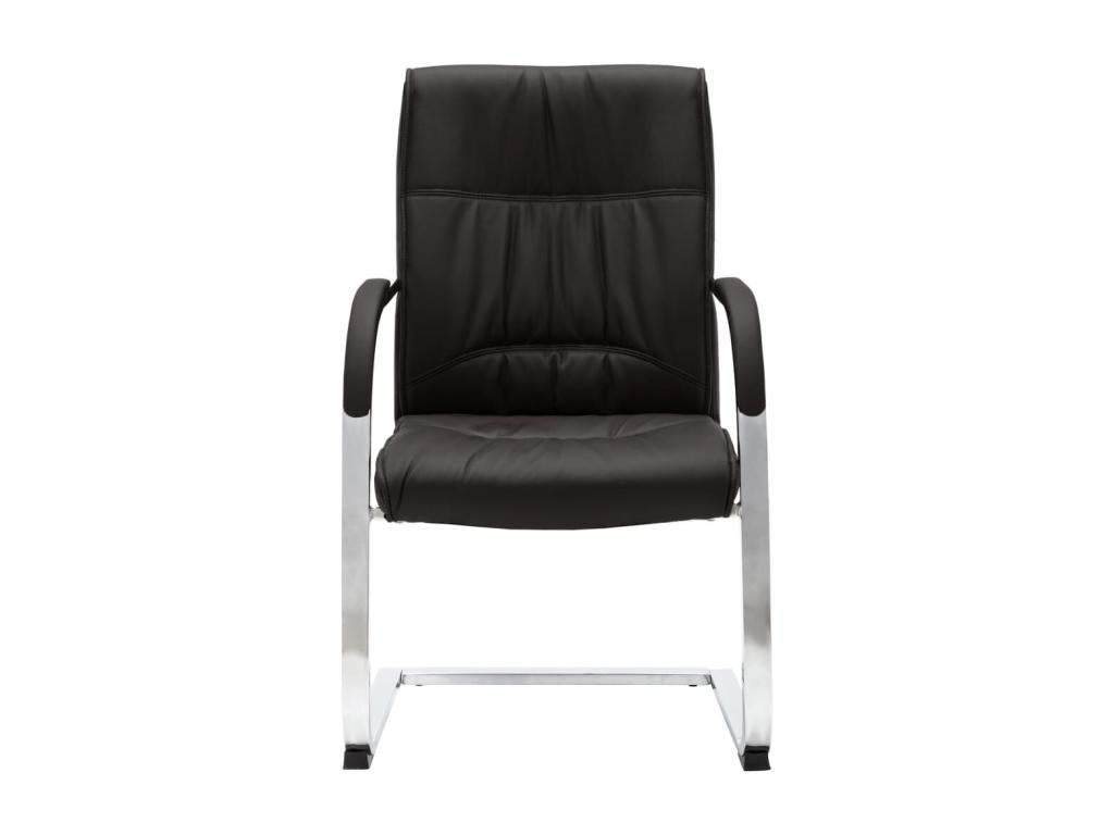 Black faux leather cantilever office chair