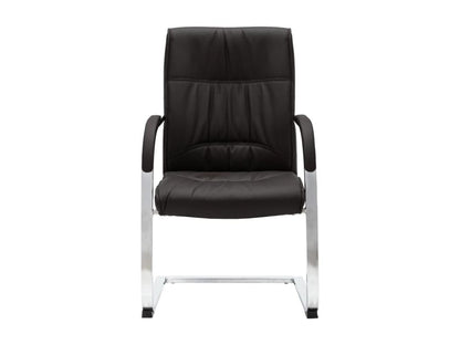 Black faux leather cantilever office chair
