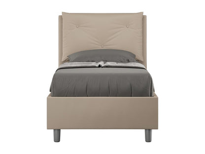 Laviecasa dove grey faux leather bed with padded slatted base 80x210 WJBA68506