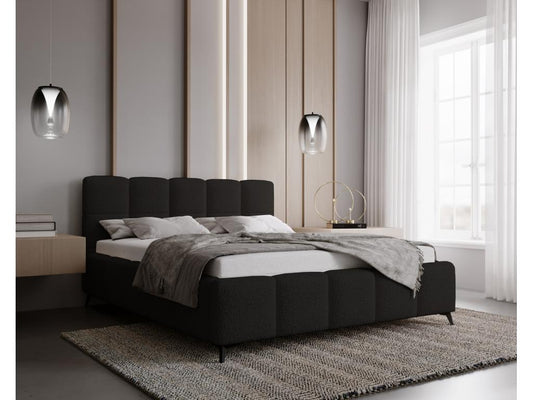 Laviecasa Kastilo Double Bed 200x200 - Bed with Legs, Slatted Base, Laviecasa Headboard with Storage - 200x200 Bed, Bouclé Noir Anthology 19 QMZZ91476