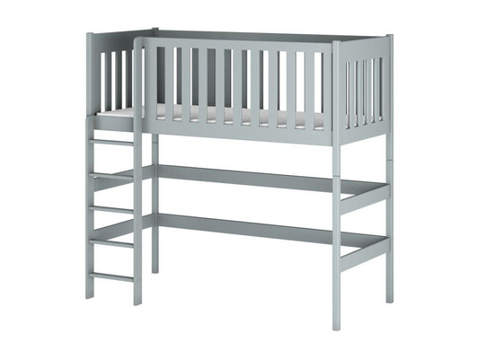 Meublori mezzanine bed LB004 90x190 cm Gray