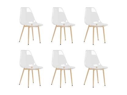 Dining Chairs, Set of 6, Transparent PET, JQDV63791