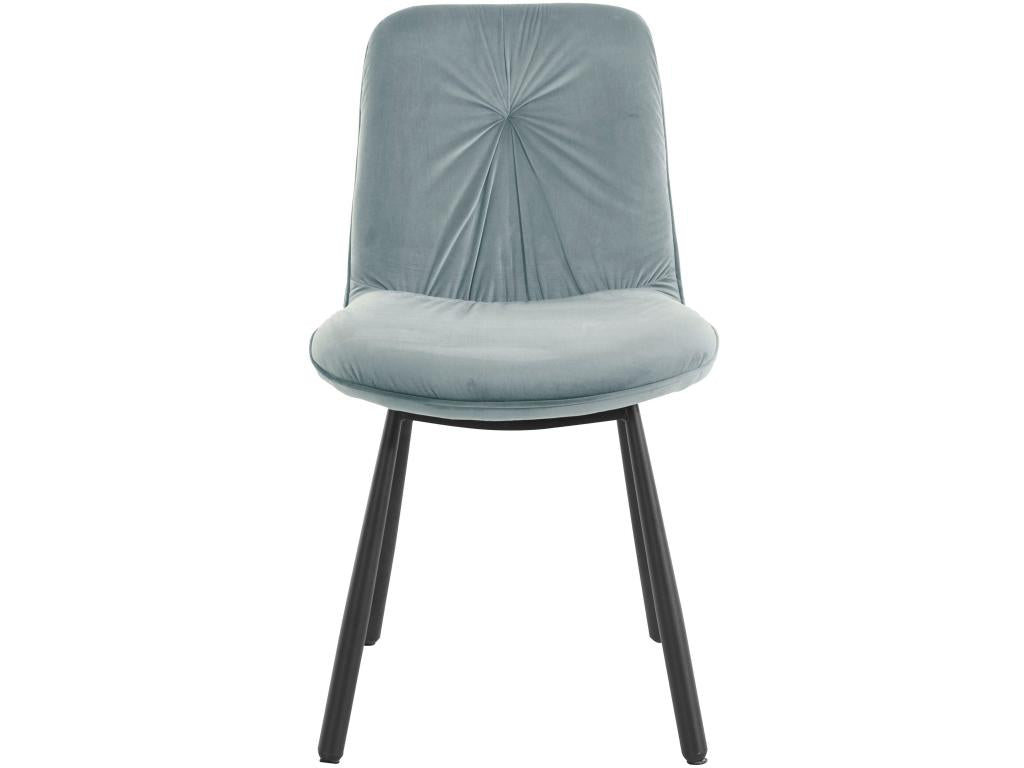 Meublori - Set of 2 upholstered dining chairs in grey velvet