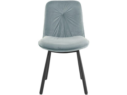 Meublori - Set of 2 upholstered dining chairs in grey velvet