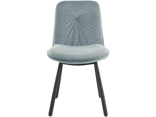 Meublori - Set of 2 upholstered dining chairs in grey velvet