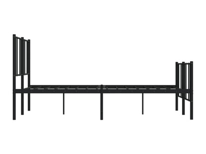 Metal bed frame with headboard/footboard, black, 150x200 cm