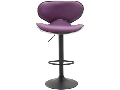 Set of 2 Bar Stools - Faux Leather / Black - Purple - Laviecasa v2 ZAAE27314