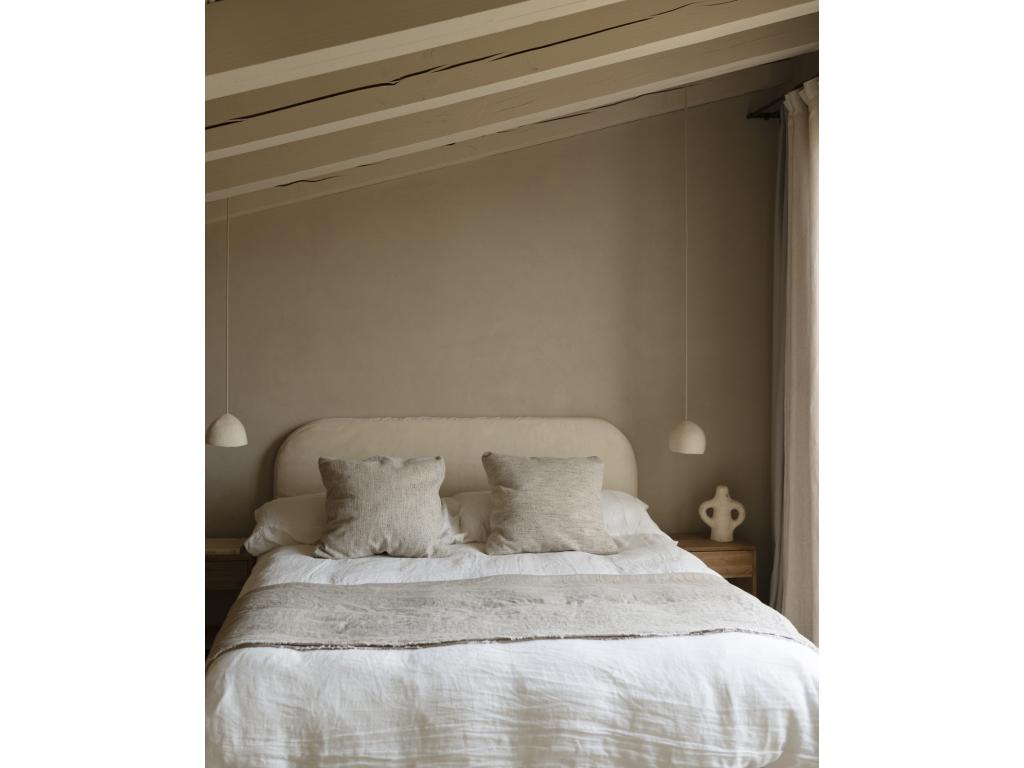 Removable headboard in beige corduroy, 180x110cm - Meublori