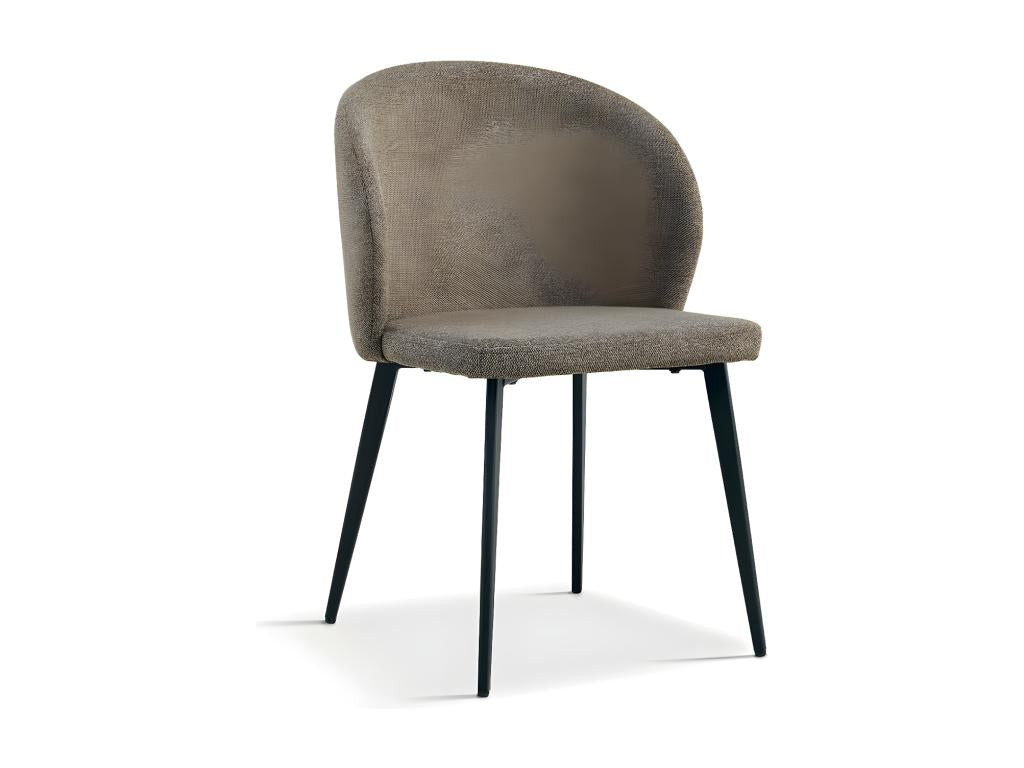 Fabric-upholstered dining chair in sand color - Meubiana Collection