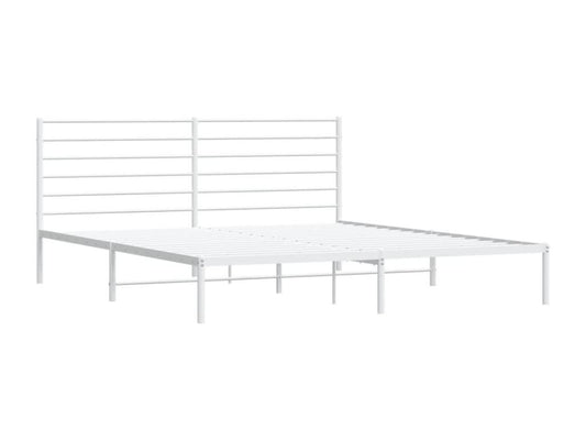 Metal bed frame with white headboard 193x203