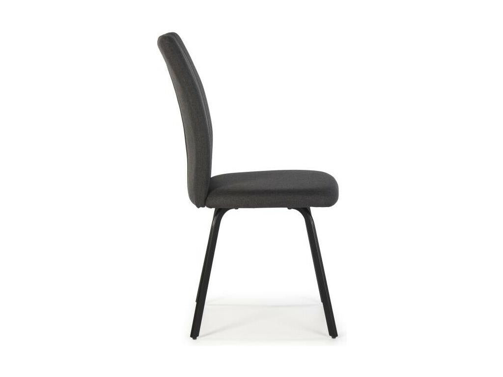 Set of four chairs in dark grey fabric - Meublori