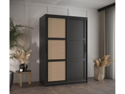 Meublori 3 Sliding Door Wardrobe 200/120/62 2 Doors Black