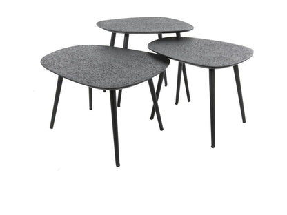 Meublori Organic Design Coffee Table with Anthracite Finish, 3 Pieces
