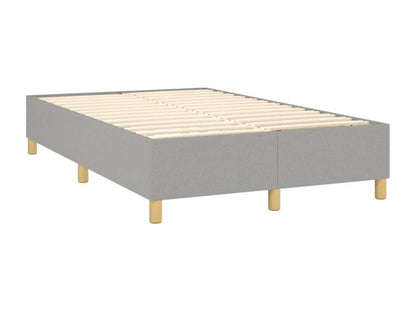 Upholstered bed base with mattress, light grey, 120x200cm, fabric