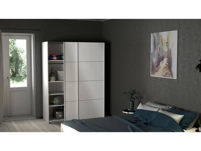 2-Door Wardrobe Meublori Bedroom Furniture Walk-in Closet Clothes Closet 150x61 h200 cm White