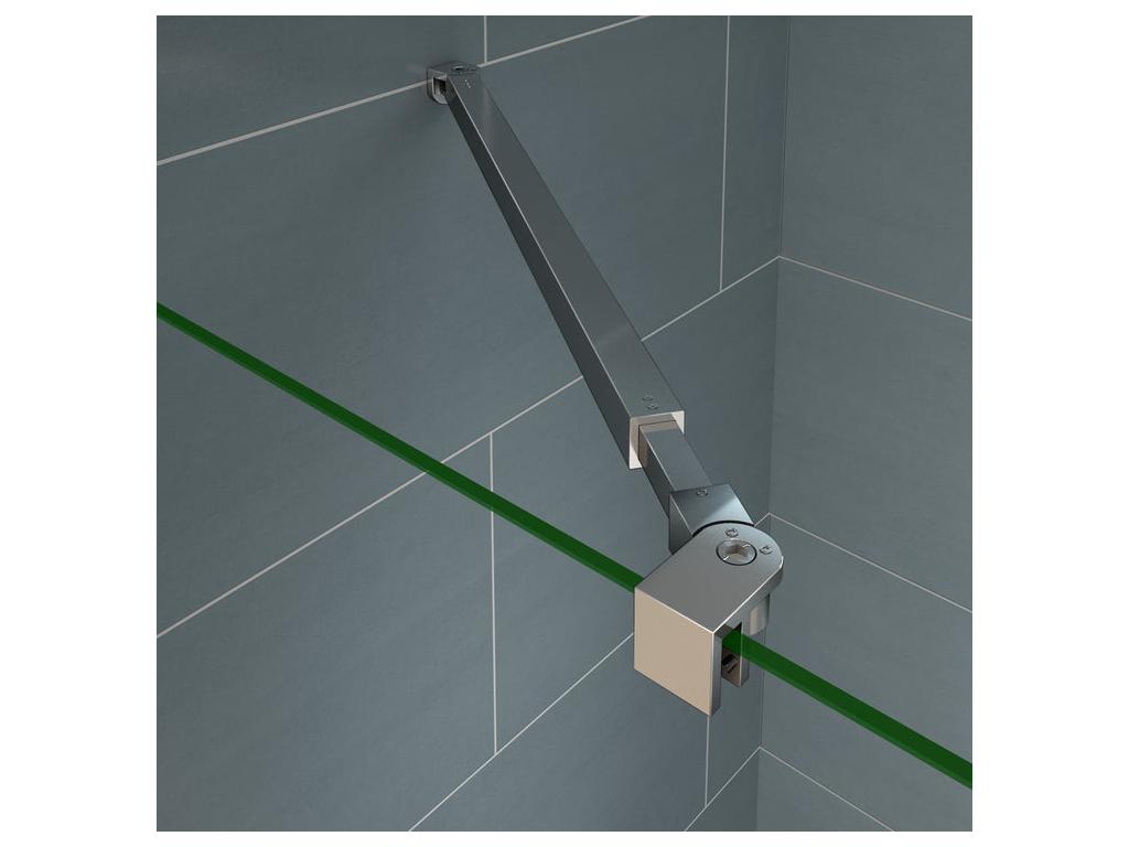 Walk-in shower enclosure with frosted glass center, 90 x 40 x 200 cm, with pivoting return and 73-120 cm support bar, PHKQ29131