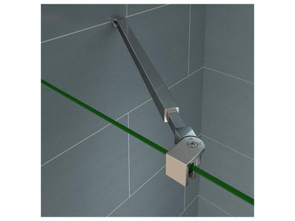 Walk-in shower enclosure with frosted glass center, 90 x 40 x 200 cm, with pivoting return and 73-120 cm support bar, PHKQ29131