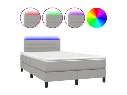 Laviecasa bed base with LED light grey mattress 120x190 cm fabric QQIQ03773