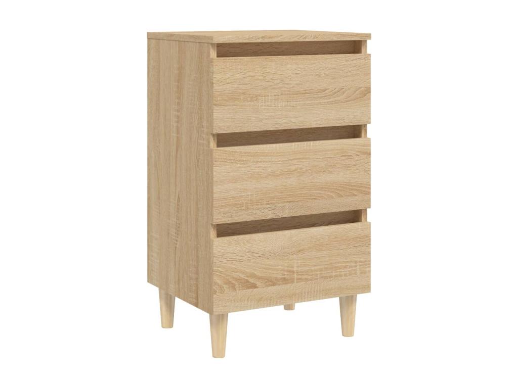 Bedside table with oak wood legs, Meublori, 40x35x69 cm
