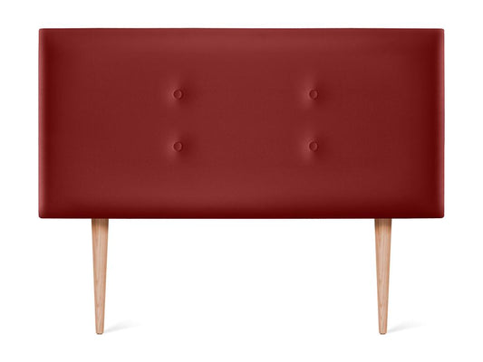 Meublori Faux Leather Headboard with 2 Buttons, 110x105cm, with Legs, 105cm Beds - Red