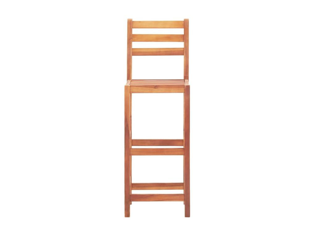 Meublori Natural Wood Bar Stools - Set of 2