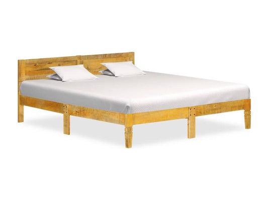 Solid mango wood bed frame 140 cm PHMR59613