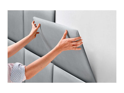 Laviecasa Upholstered Headboard in High-Quality Faux Leather, Laviecasaérieure, Composed of Interchangeable Self-Adhesive Silver Panels, 180 cm, MKFM02703