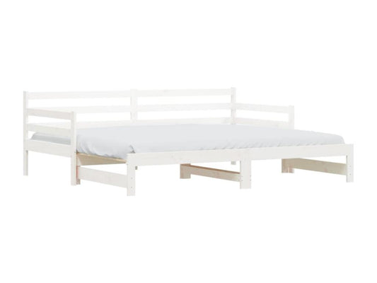 Daybed with pull-out bed, white, 90x190 cm, solid pine wood, HNIZ32180