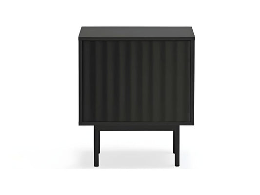 Laviecasa - Bedside table with 1 door and 2 drawers in wood, color - Black XVPK28312