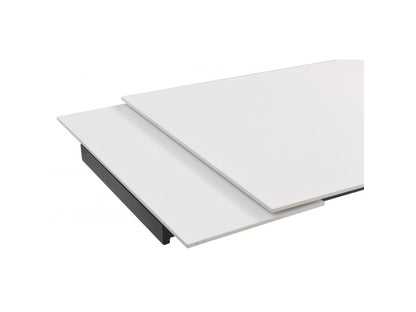 Extendable table 160/240 cm, white ceramic, 4 angled legs - Meublori 08