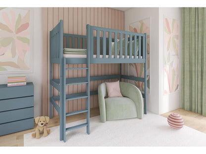 Meublori mezzanine bed LB004 90x190 cm Gray