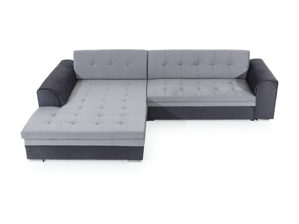 Laviecasa 295cm KRLS27305 4-seater left-hand corner sofa bed in white faux leather