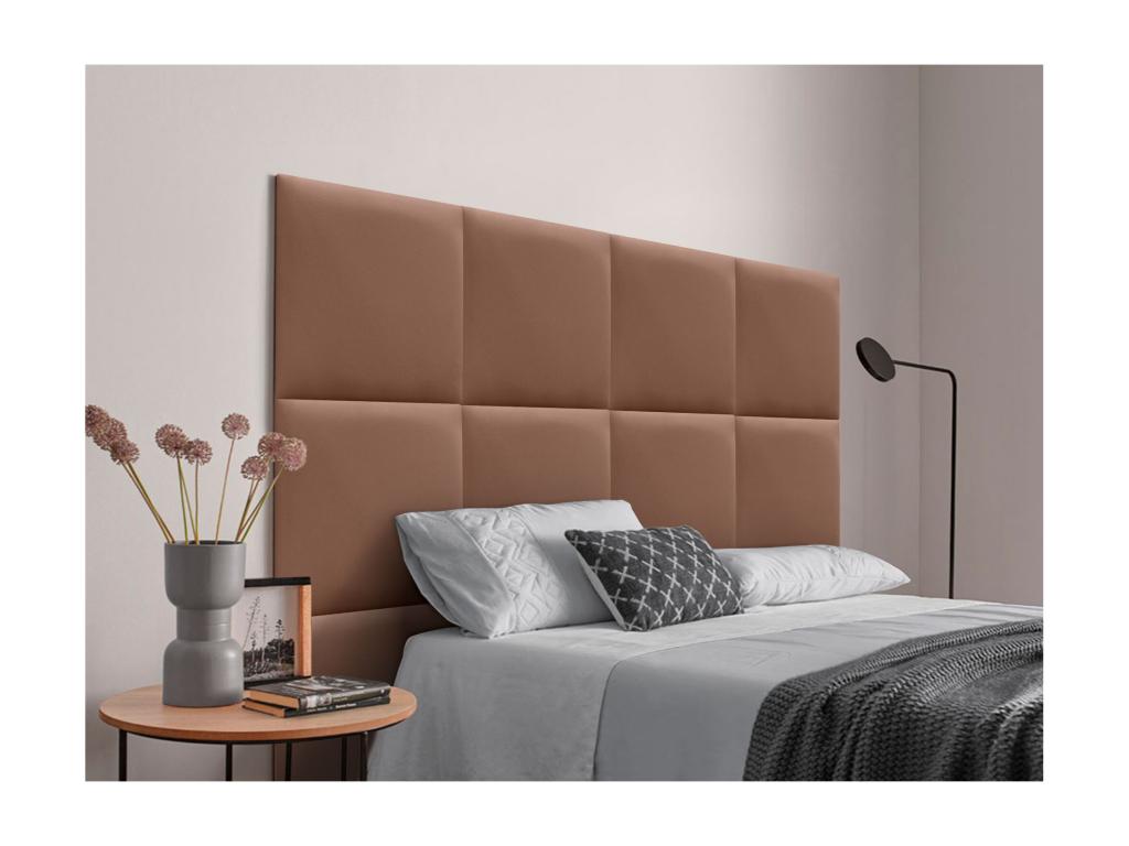 Laviecasa Upholstered Headboard in High-Quality Faux Leather, Laviecasaérieure, Composed of Interchangeable Self-Adhesive Panels, Clay Color, 180 cm, VHUI96695