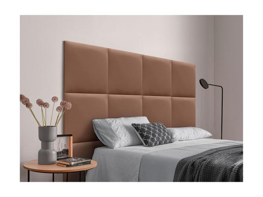 Laviecasa Upholstered Headboard in High-Quality Faux Leather, Laviecasaérieure, Composed of Interchangeable Self-Adhesive Panels, Clay Color, 180 cm, VHUI96695