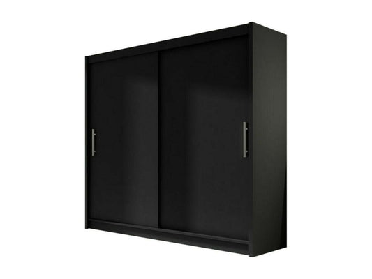 Laviecasa 100 Black Wardrobe 215x180x58cm Sliding Wardrobe Doors NIMC66026