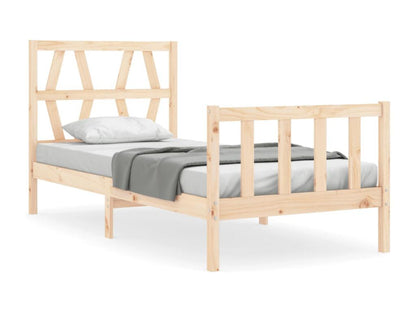 Bed frame with headboard 90x200 cm solid wood MHZS73424
