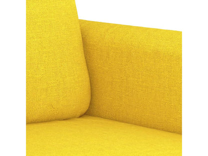 3-piece sofa set with light yellow fabric cushions