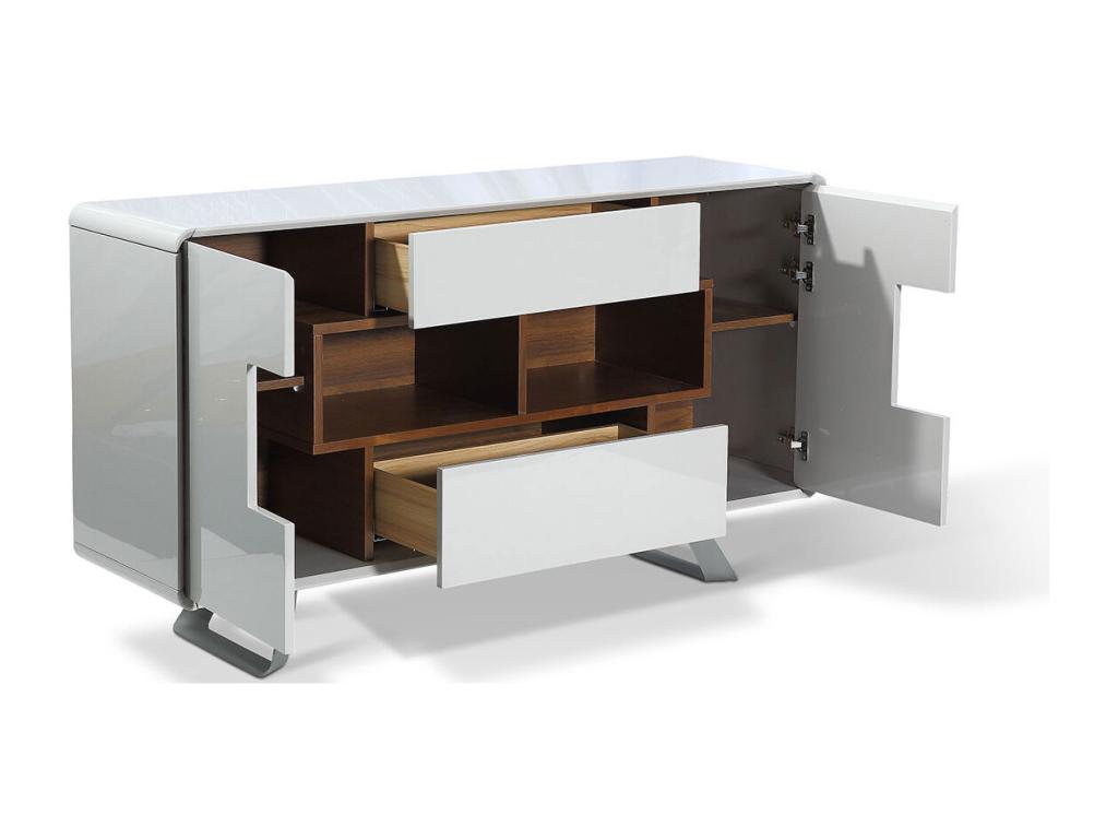 Laviecasa wooden/lacquered sideboard - Walnut/Grey NRTB74482
