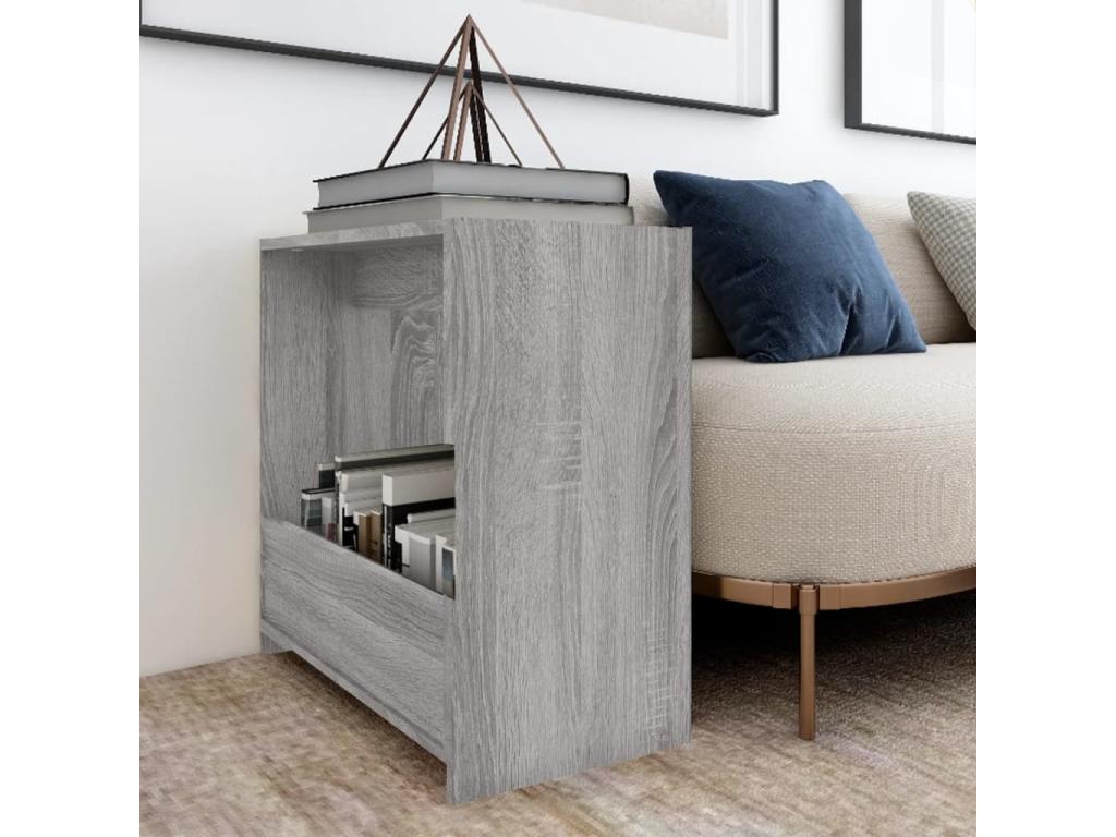 Meublori grey side table 50x26x50 Engineered wood