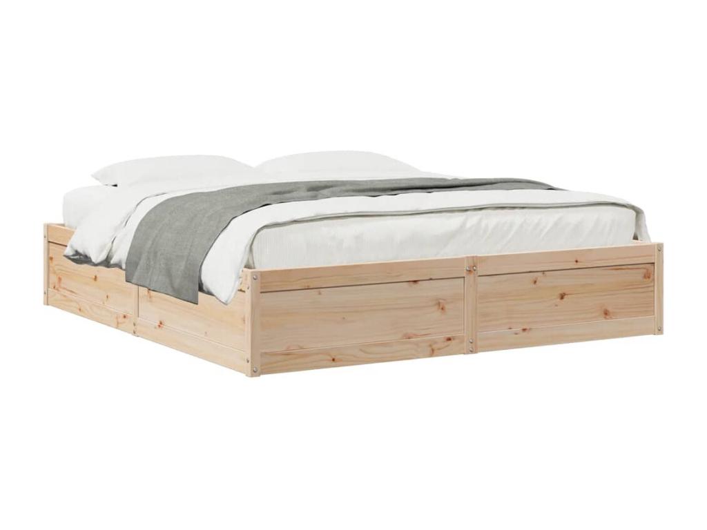 Bed frame 200x200 cm solid pine wood