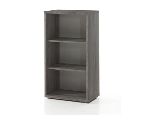 Office bookcase with 2 shelves in grey wood effect - Meublori Collection