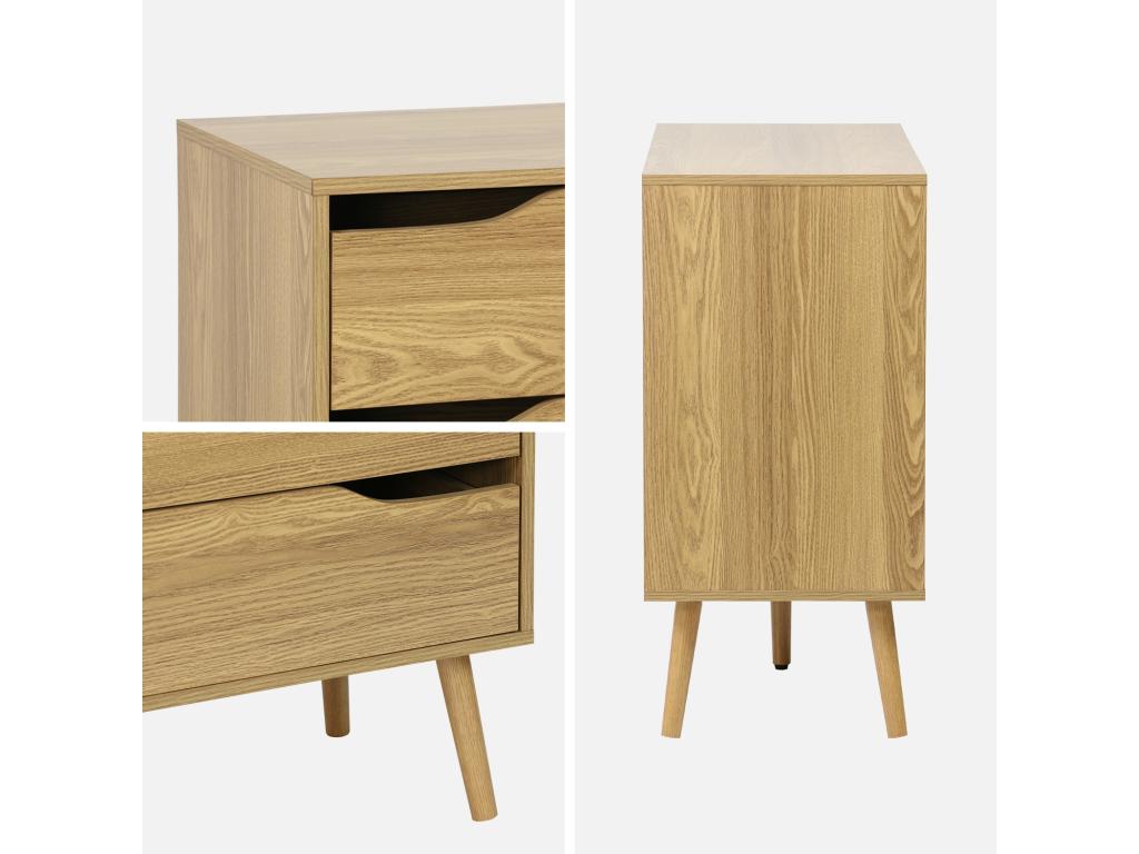 Chest of drawers with ash effect - 6 drawers - solid pine legs XXMR61257