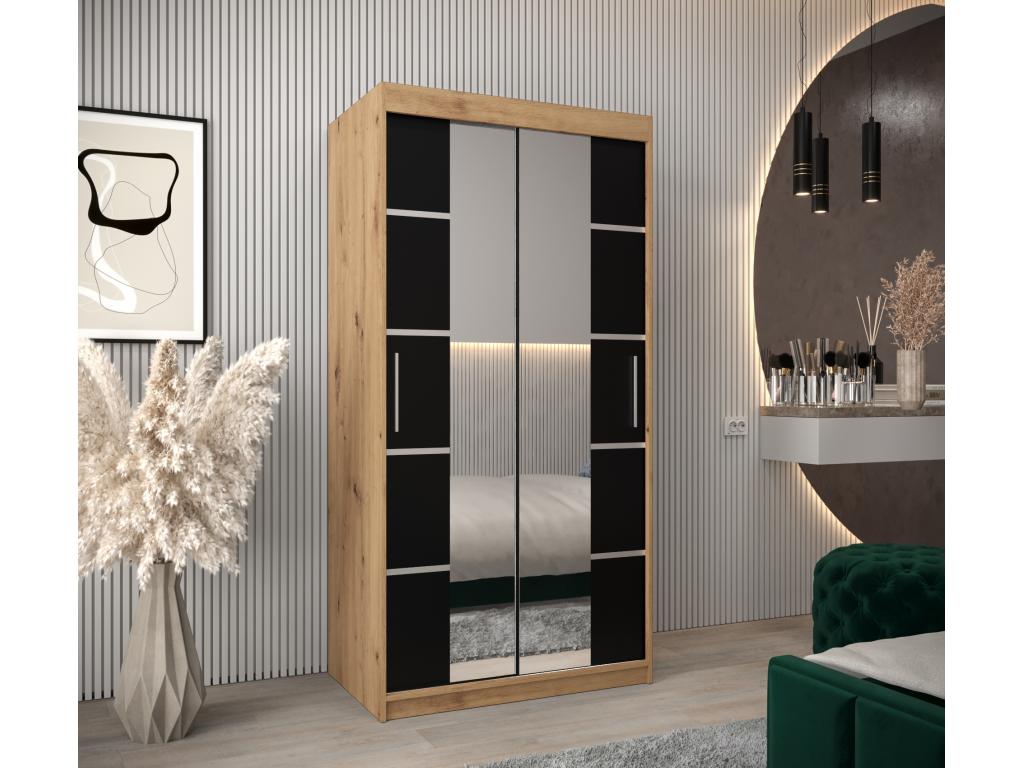 Laviecasa 4-Door Sliding Wardrobe 200/100/62 2 Doors Laviecasa/Black NWYF92795