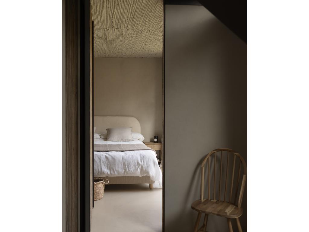 Removable headboard in beige corduroy, 180x110cm - Meublori