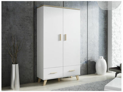 Meublori 111 White Wardrobe - Meublori oak 190x110x55cm